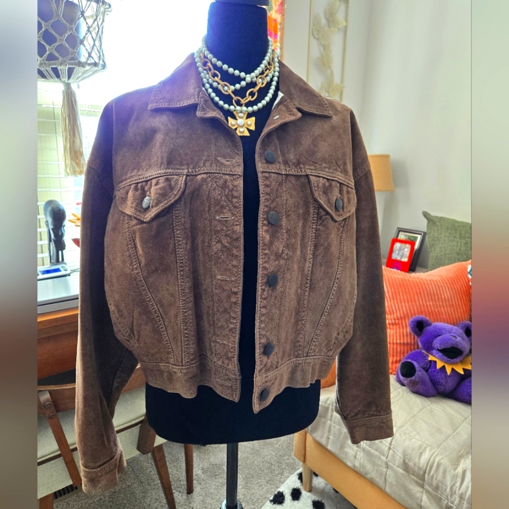 Vintage Sundance Brown soft 100% Leather Bomber Jacket, Rare! Med 90’s BoHo